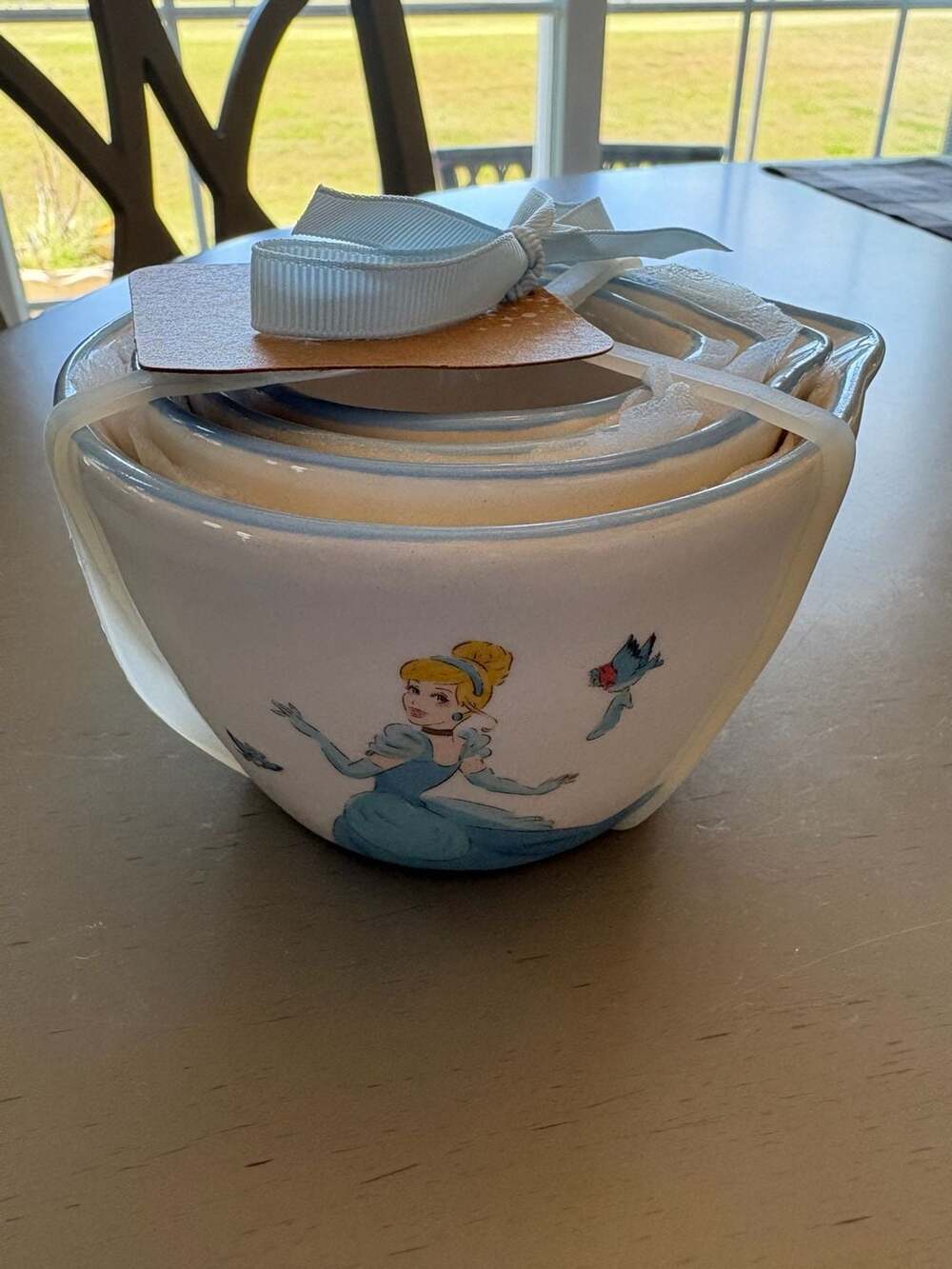 Rae Dunn Disney Princess Cinderella Ceramic Measuring Cup Set of 4